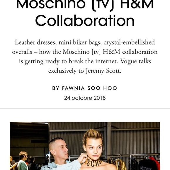 H&M x Moschino TV Mini Gold Black Dress Chain Print Size 0 - Picture 7 of 15